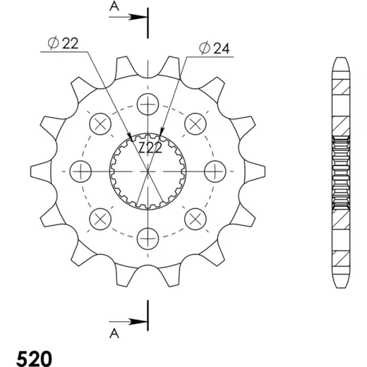 Front Sprocket 520/14t 61201A14