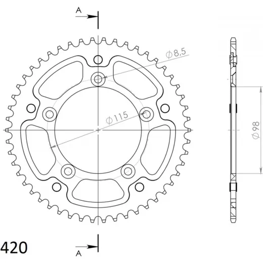 Stealth-Rear Sprocket / Chain Wheel Supersprox 420/46t black