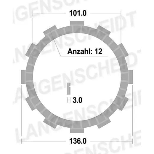 Clutch Plates - Friction - FCC for: Honda 22201-KF0-770, Honda 22201-KS6-700