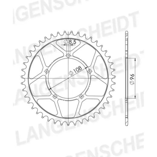 Steel-Rear Sprocket / Chain Wheel Supersprox 520/40t black 92320-40