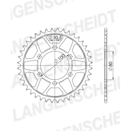 Steel-Rear Sprocket / Chain Wheel Supersprox 525/39t black 92666-39