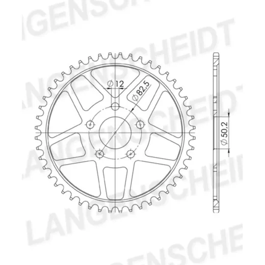 Steel-Rear Sprocket / Chain Wheel Supersprox 530/48t black 92803-48