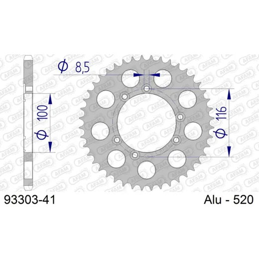 Alu-Kettenrad AFAM 520 - 41Z Silber 9330341