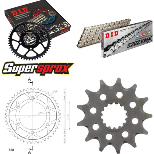 Chain Kit - Steel - for: BETA RR430 Enduro 13-15/RR450 Enduro 13-48-112 DID520ZVM-X(S&S) endless