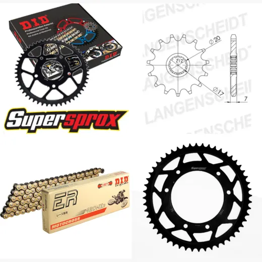 Chain Kit - Steel - for: PEUGEOT XP6 Enduro /Track 50 02-03/XP 12-52-126 DID420NZ3(G&B) Clip