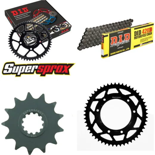 Chain Kit - Steel - for: PEUGEOT XPS Supermoto Top Road 50 [6 13-52-130 DID420D Clip