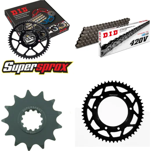 Chain Kit - Steel - for: PEUGEOT XPS Supermoto Top Road 50 [6 13-52-130 DID420V Clip
