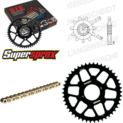 Kettensatz Stahl für: APRILIA Classic 50 96-98 14-46-130 DID415ERZ(G&G) Clip