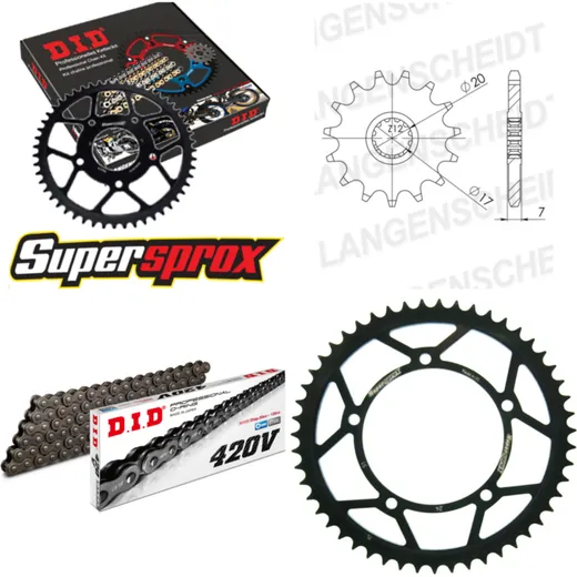 Chain Kit - Steel - for: APRILIA RX50 99-01 12-51-126 DID420V Clip
