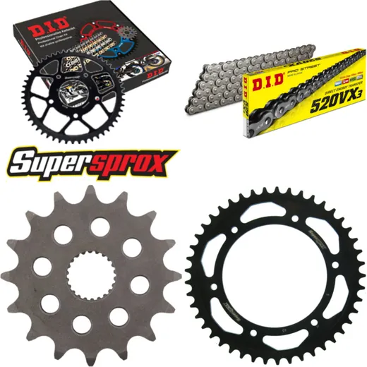 Chain Kit - Steel - for: APRILIA ETX350 Tuareg 85-87 16-45-108 DID520VX3 endless