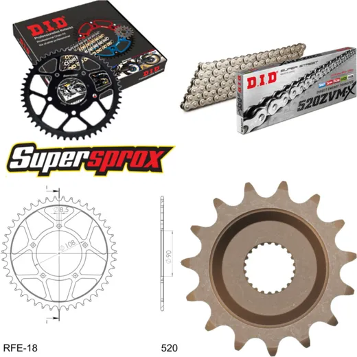 Chain Kit - Steel - for: APRILIA ETX600 Tuareg 85-87 15-46-104 DID520ZVM-X(S&S) endless