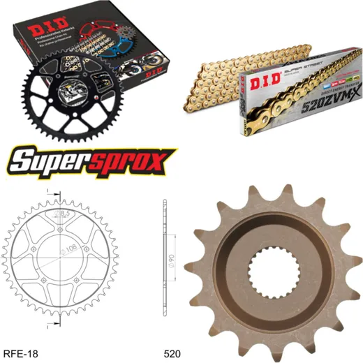 Kettensatz Stahl für: APRILIA ETX600 Tuareg 85-87 15-46-104 DID520ZVM-X(G&G) Endlos