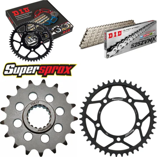 Chain Kit - Steel - for: APRILIA RSV1000 Mille /R 01-03/RSV100 17-42-108 DID525ZVM-X(S&S) rivet