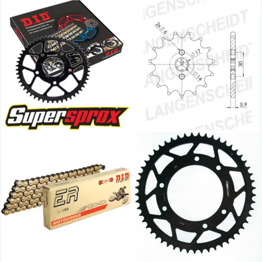 Kettensatz Stahl für: BULTACO Lobito 50 99-03 12-53-130 DID420NZ3(G&B) Clip