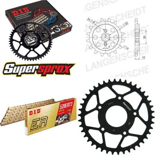 Chain Kit - Steel - for: CAGIVA Supercity 125 92-06 13-42-108 DID520ERT2(G&G) Clip