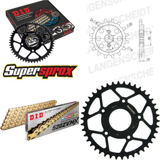 Kettensatz Stahl für: CAGIVA Supercity 125 92-06 13-42-108 DID520ZVM-X(G&G) Endlos