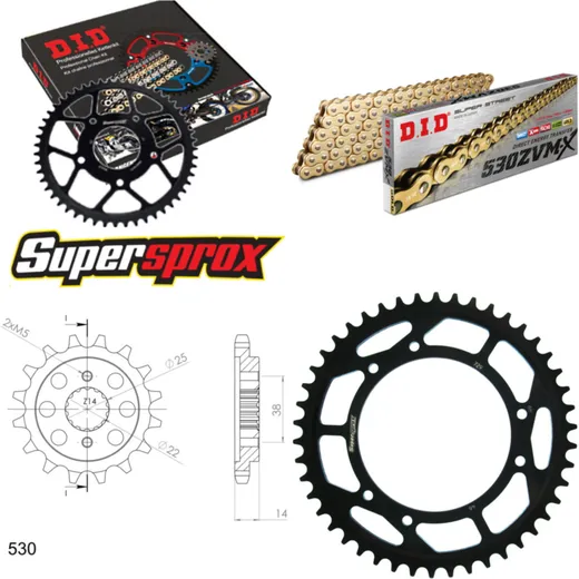 Kettensatz Stahl für: CAGIVA Elefant 750 94-97 15-46-108 DID530ZVM-X(G&G) Endlos