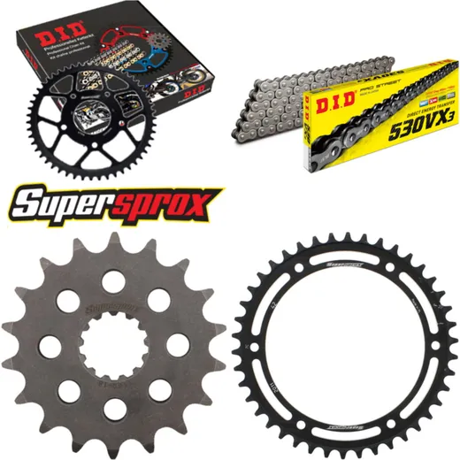 Kettensatz Stahl für: TRIUMPH Speed Triple 955 02-05/Speed 18-42-106 DID530VX3 Endlos