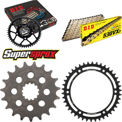 Kettensatz Stahl für: TRIUMPH Sprint GT 1050 11- 19-42-116 DID530VX3(G&B) Endlos
