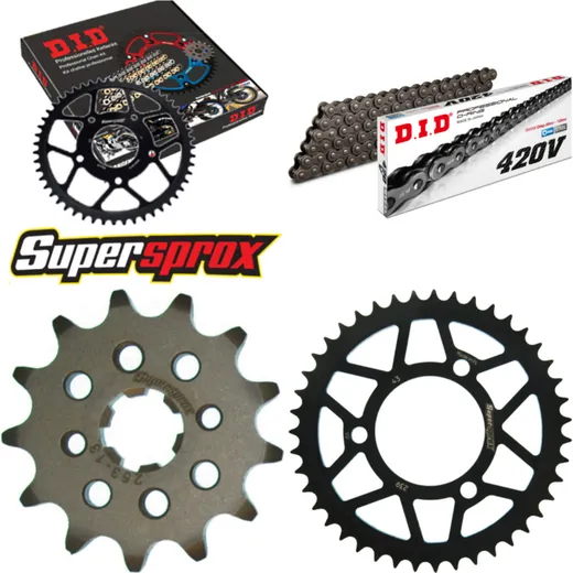 Kettensatz Stahl für: HONDA MBX50 SD 40 km/h 85-86 13-43-118 DID420V Clip