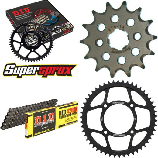 Kettensatz Stahl für: HONDA CRF100 04-13/XRR100 85-04 14-50-118 DID428HD Clip