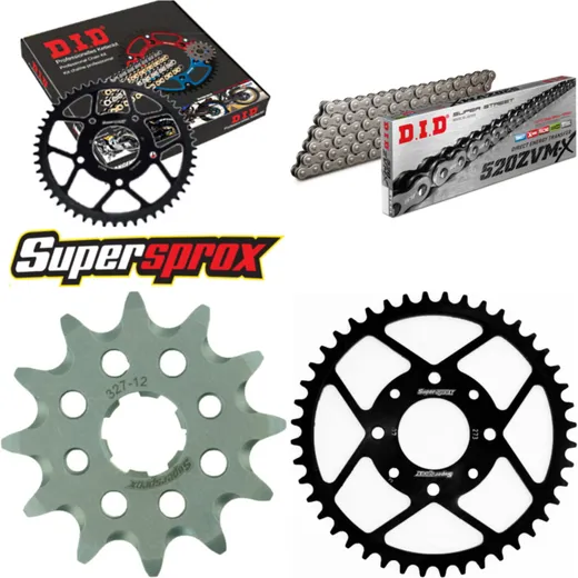 Chain Kit - Steel - for: HONDA XL125 V Varadero 80 km/h BOE 12-44-110 DID520ZVM-X endless