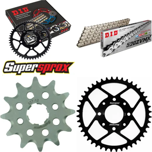Chain Kit - Steel - for: HONDA XL125 V Varadero 80 km/h BOE 12-44-110 DID520ZVM-X(S&S) rivet