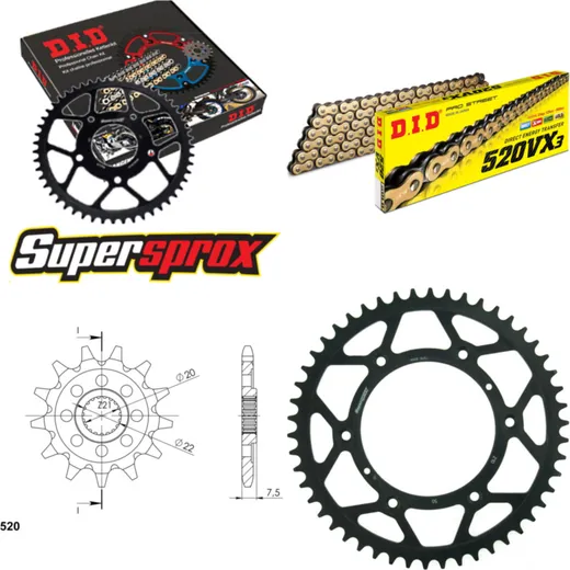 Chain Kit - Steel - for: HONDA CRF230 F 04-08 13-50-114 DID520VX3(G&B) Clip