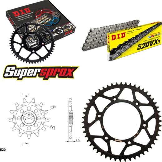 Chain Kit - Steel - for: HONDA CRF250 R 04-09 13-51-114 DID520VX3 Clip