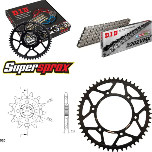 Chain Kit - Steel - for: HONDA CRF250 R 04-09 13-51-114 DID520ZVM-X rivet
