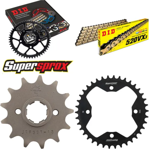 Kettensatz Stahl für: HONDA TRX250 R /Fourtrax [US] 88-89 13-38-092 DID520VX3(G&B) Niet