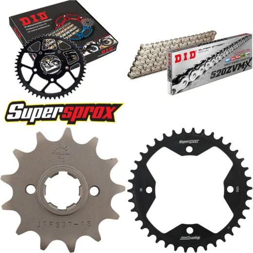 Chain Kit - Steel - for: HONDA TRX250 R /Fourtrax [US] 88-89 13-38-092 DID520ZVM-X(S&S) rivet