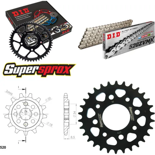 Chain Kit - Steel - for: HONDA CM250 C-C 82-83 14-30-094 DID520ZVM-X(S&S) endless
