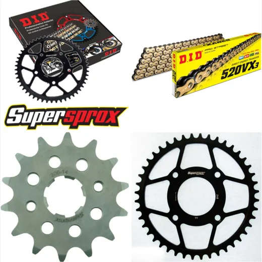 Kettensatz Stahl für: HONDA CB250 RSA [4 x Ø10.5mm] 80-84 14-44-098 DID520VX3(G&B) Niet