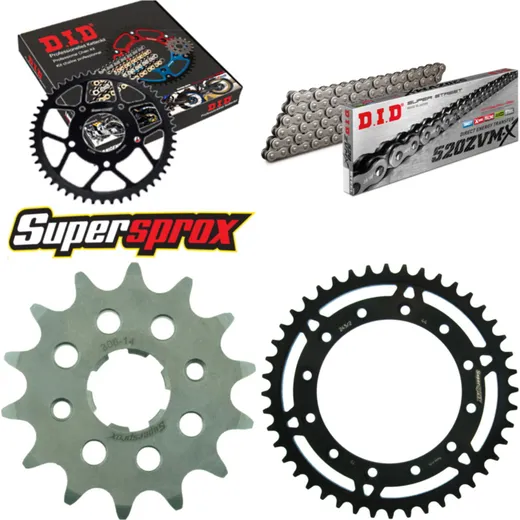 Kettensatz Stahl für: HONDA XLR250 82-83 14-44-100 DID520ZVM-X Endlos