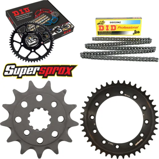 Kettensatz Stahl für: HONDA NX250 88-93 13-41-102 DID520NZ Clip