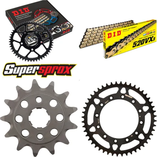 Kettensatz Stahl für: HONDA XR250 R 88-89 13-48-108 DID520VX3(G&B) Clip