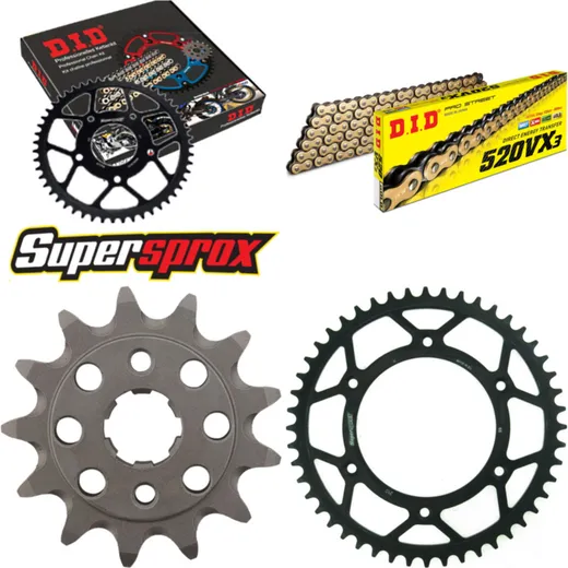 Chain Kit - Steel - for: HONDA XR250 R 90-95 13-48-108 DID520VX3(G&B) Clip
