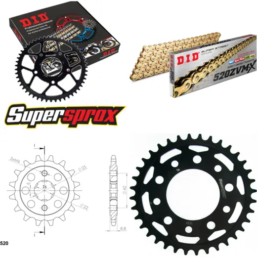 Chain Kit - Steel - for: HONDA CB400 N 83-85 16-36-100 DID520ZVM-X(G&G) endless