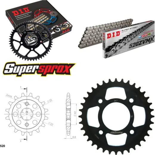 Chain Kit - Steel - for: HONDA CB400 N 81-82 16-36-100 DID520ZVM-X endless
