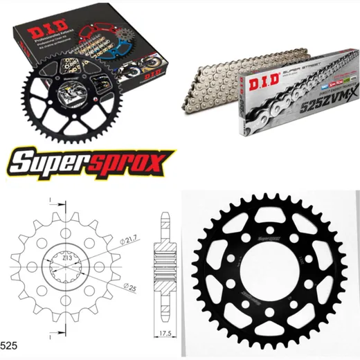 Chain Kit - Steel - for: HONDA CB500 /R /S 94-03 15-40-108 DID525ZVM-X(S&S) endless