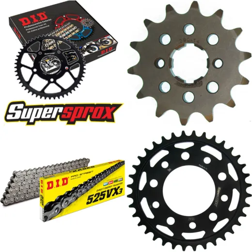 Chain Kit - Steel - for: HONDA XBR500 27PS 85-86 14-36-106 DID525VX3 rivet