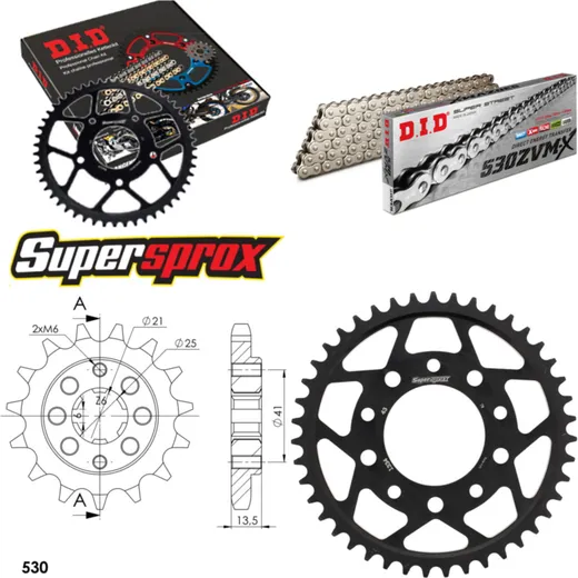 Chain Kit - Steel - for: HONDA VF500 F/F2 Interceptor 84-87 15-43-108 DID530ZVM-X(S&S) endless
