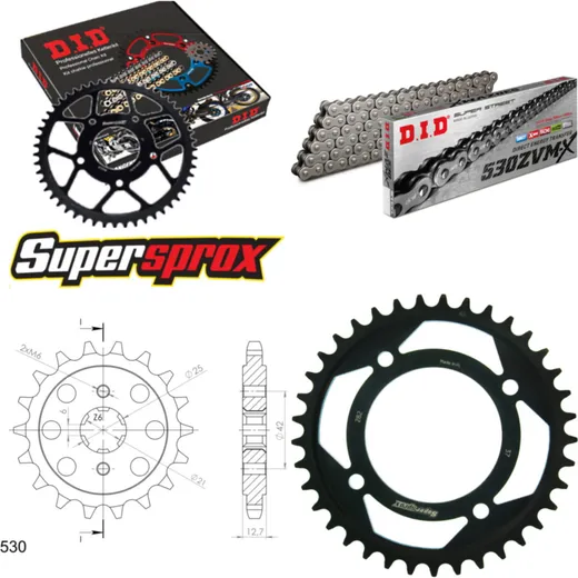 Chain Kit - Steel - for: HONDA CB550 F 75-78 17-37-100 DID530ZVM-X endless