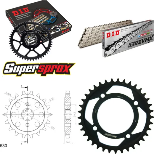 Chain Kit - Steel - for: HONDA CB550 F 75-78 17-37-100 DID530ZVM-X(S&S) endless