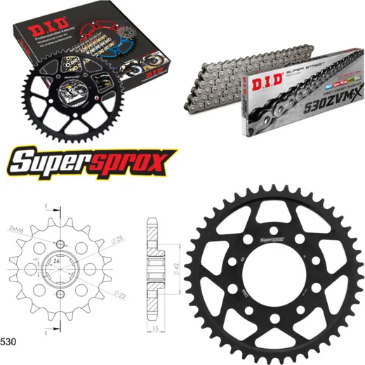 Chain Kit - Steel - for: HONDA CBX550 F 82-84 16-43-104 DID530ZVM-X rivet