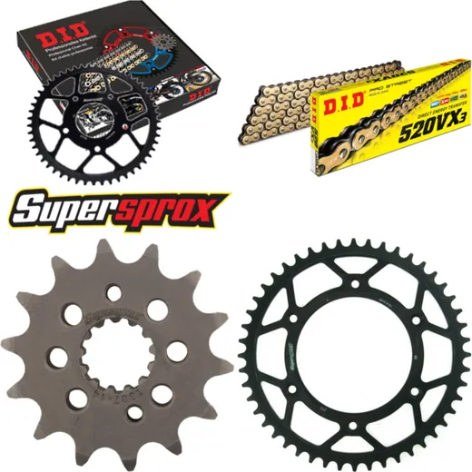 Chain Kit - Steel - for: HONDA XR650 R 00-07 14-48-110 DID520VX3(G&B) rivet