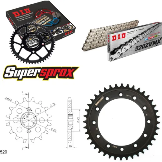 Chain Kit - Steel - for: HONDA XL600 RM/LM 85-87 15-40-106 DID520ZVM-X(S&S) endless