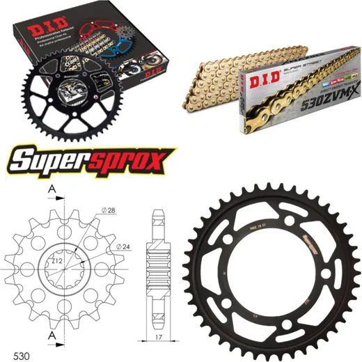 Chain Kit - Steel - for: HONDA CBR600 F 91-96 15-43-108 DID530ZVM-X(G&G) endless