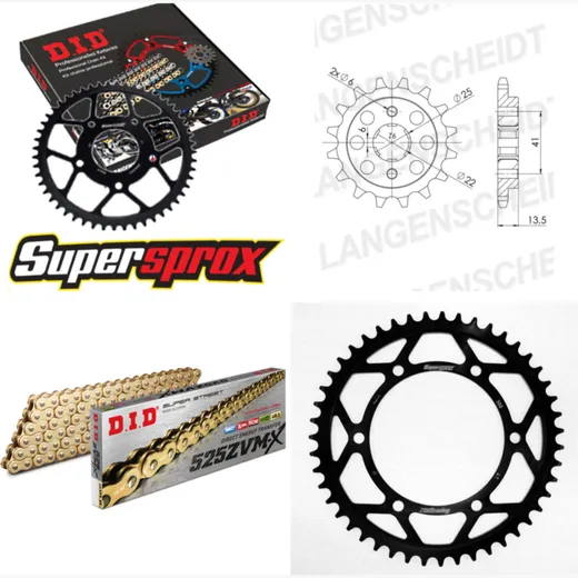 Kettensatz Stahl für: HONDA XL600 V Transalp 87-88 15-47-118 DID525ZVM-X(G&G) Niet